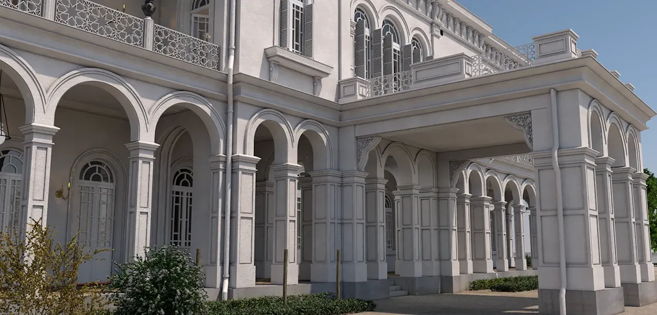 鹿鳴館 正面アップ 3DCG復元モデル