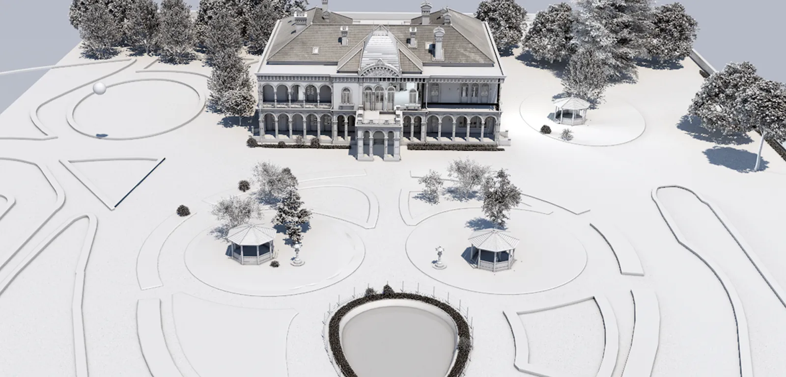 鹿鳴館 全体俯瞰 3DCG復元モデル