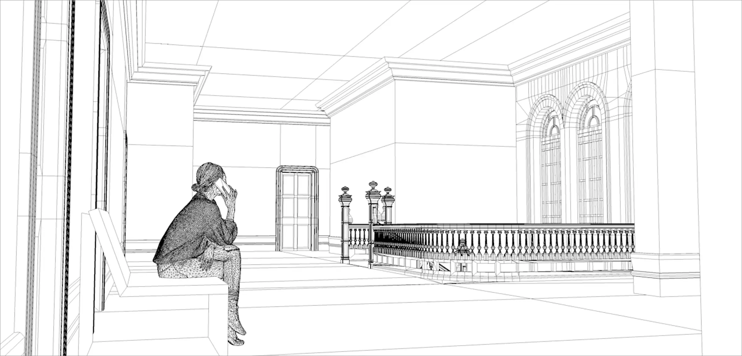 鹿鳴館 内部構造 3DCG復元モデル