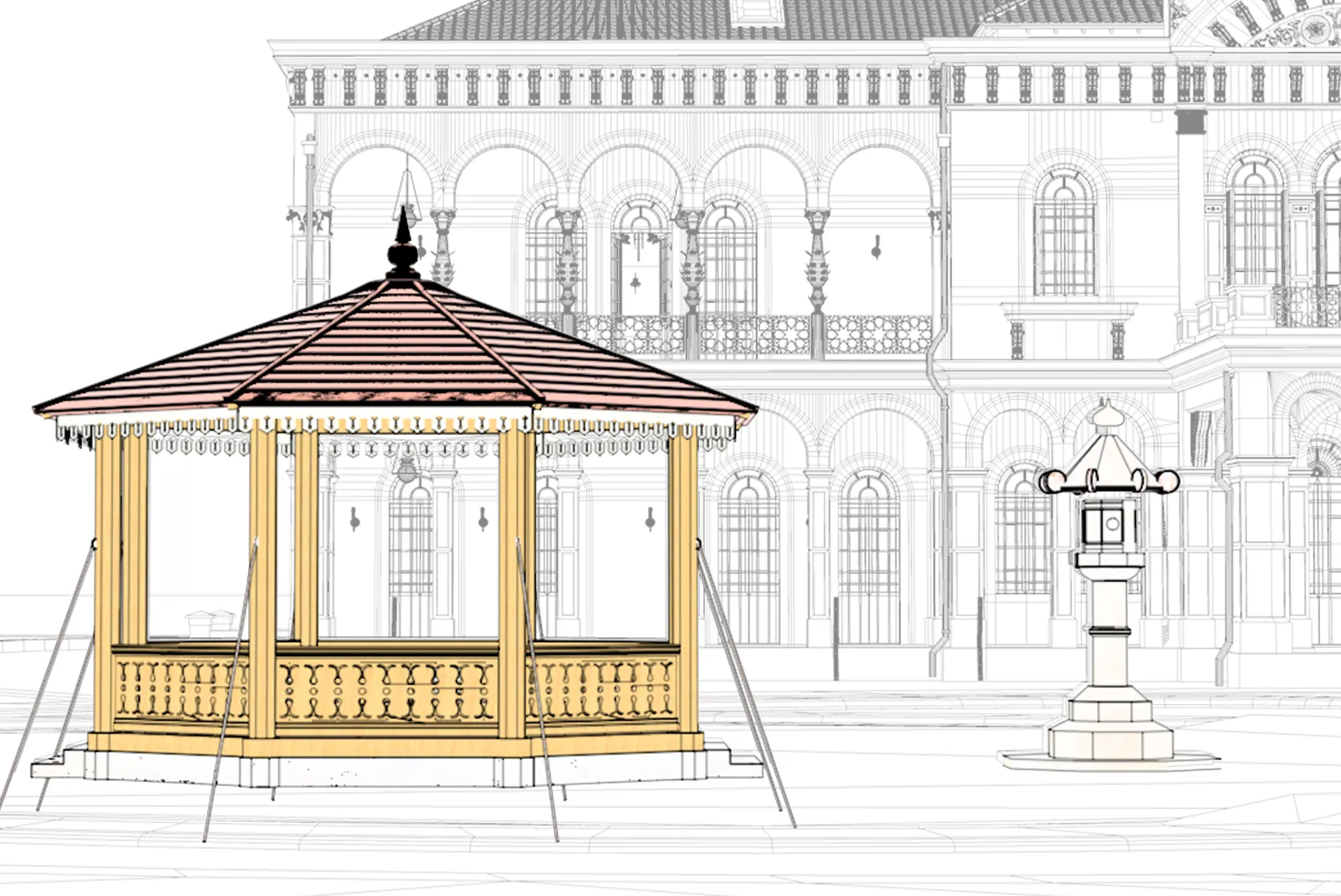 鹿鳴館東屋のライン