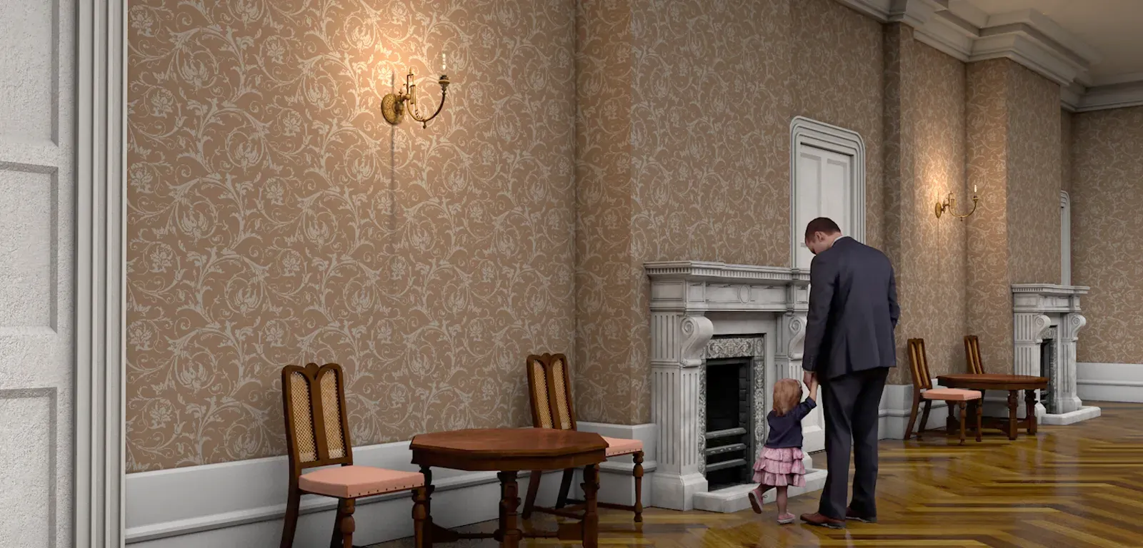 鹿鳴館 食堂 3DCG復元モデル